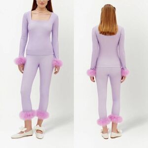 Sleeper The Weekend Chic feather-trim set M NWOT